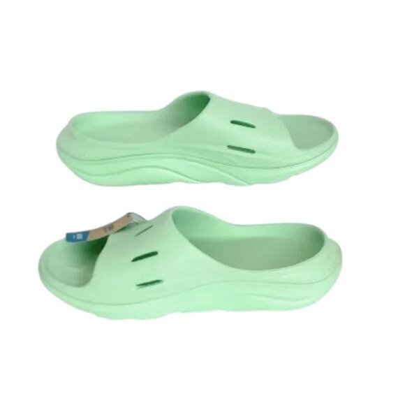 HOKA UNISEX ora recovery slide 3 lime glow Size12 men 14 women  NWT - Picture 5 of 9